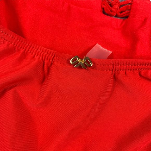 Women's Pilyq Victoria One Piece Cut Out Open Back Swimsuit in Red Coral Size M - Picture 10 of 12